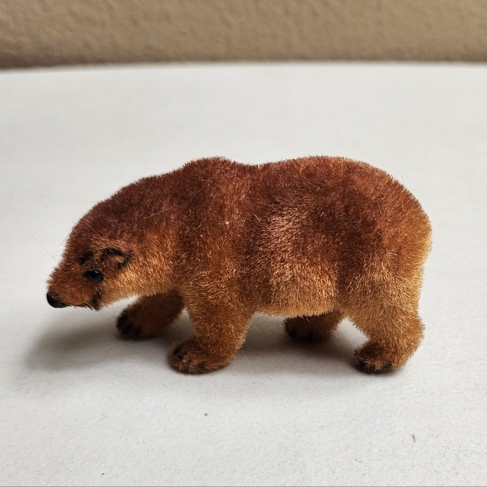 Wagner Handwork Kunstlerschutz West Germany Vintage Flocked Brown Bear
